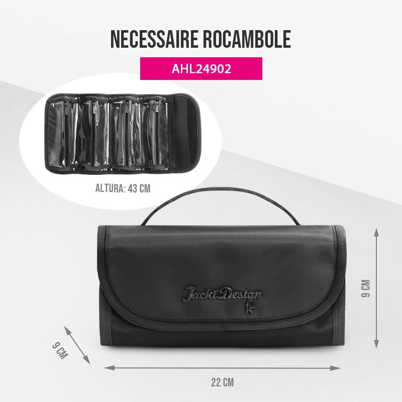 Necessaire Rocambole - Premium Vermelho Escuro Preto 3