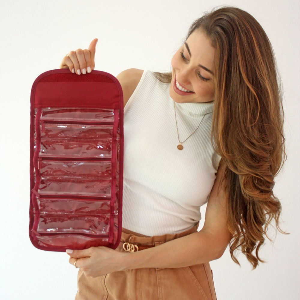 Necessaire Rocambole - Premium Vermelho Escuro Preto 7