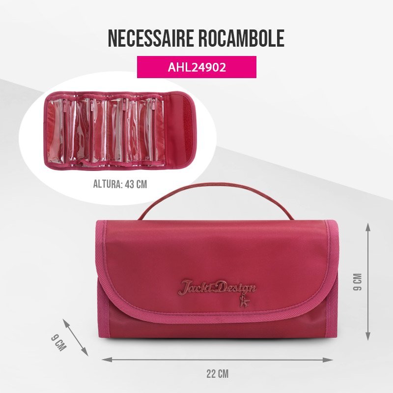 Necessaire Rocambole - Premium Vermelho Escuro Preto 8