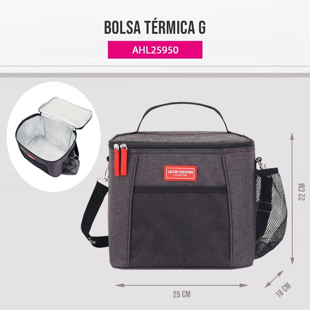 Bolsa Térmica  G - 10L Vibe Cinza Preto 2