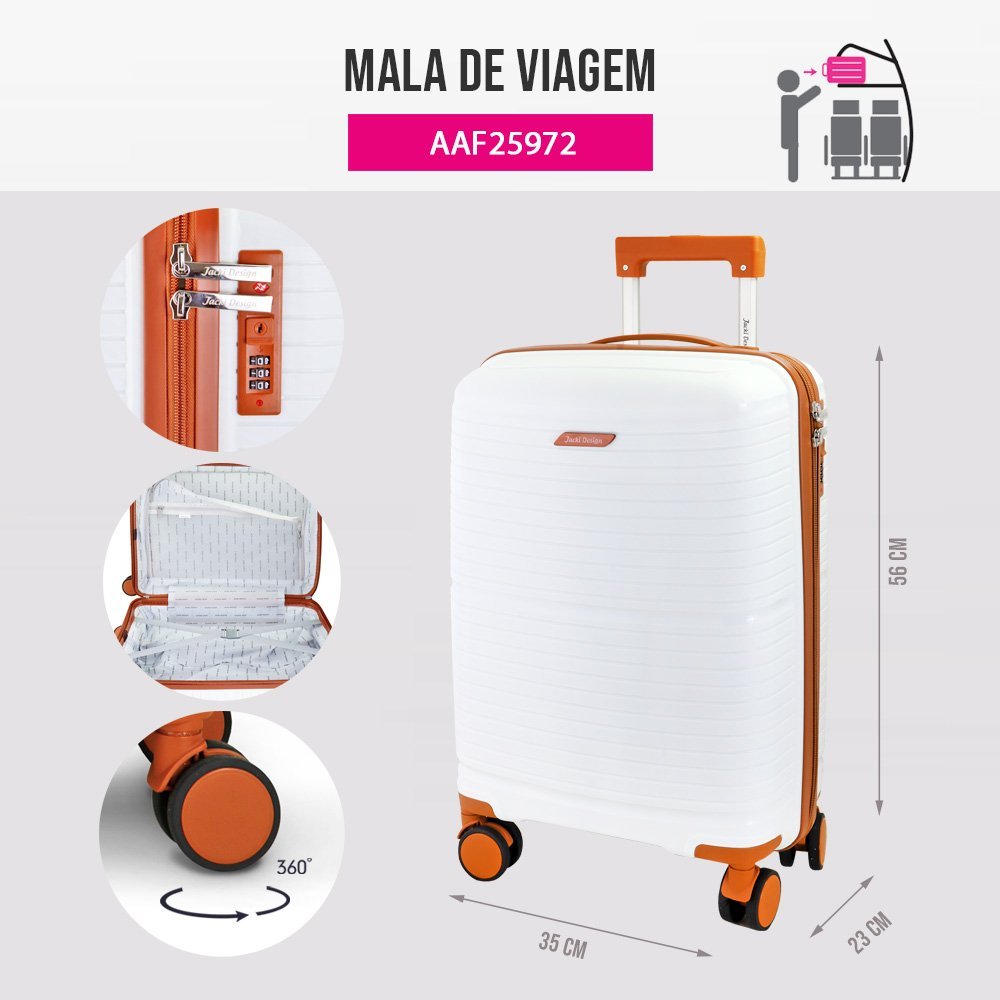 Mala de Bordo Vintage Jacki Design - Branco Branco 2