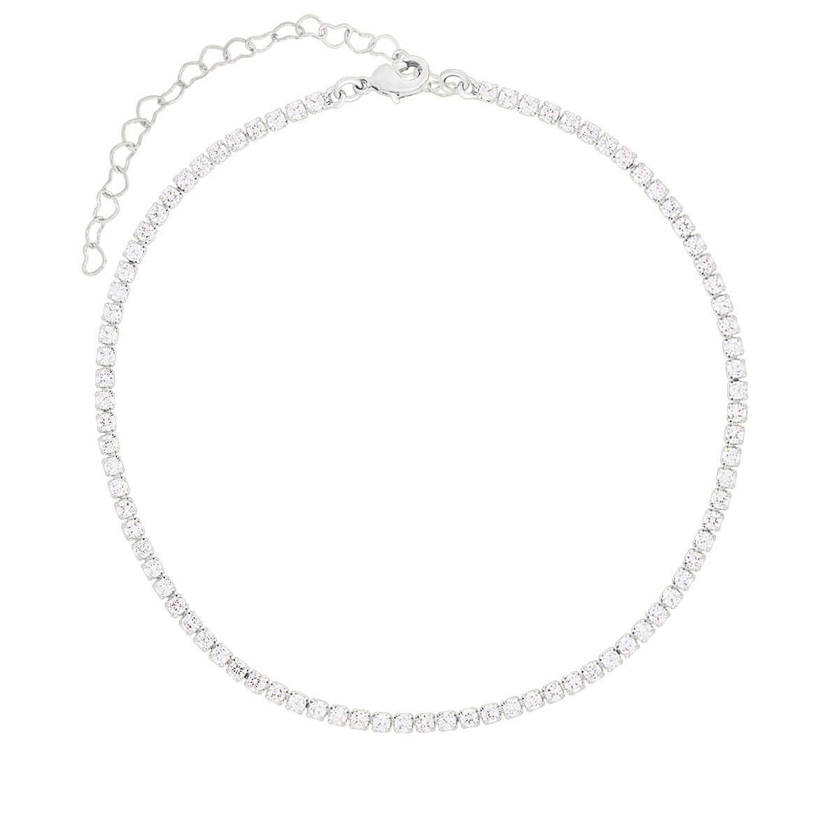 Choker Folheado a Ródio Riviera Pontos de Luz Zircônia Prata 1