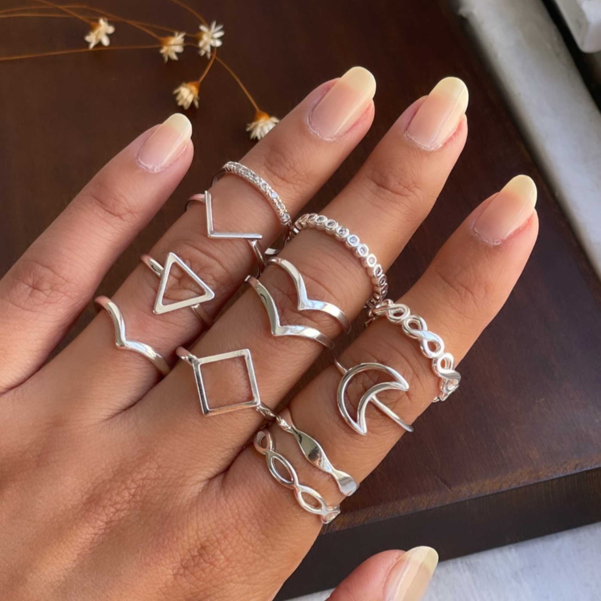 Anel Prata 925 Aparador Ondulado Prata 3