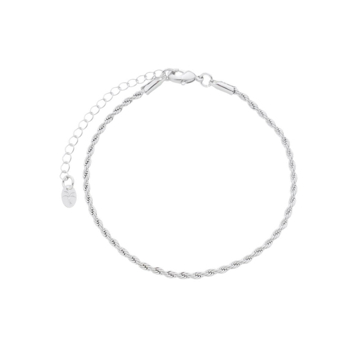 Pulseira Folheado a Ródio Cordão Baiano Fina Prata 1