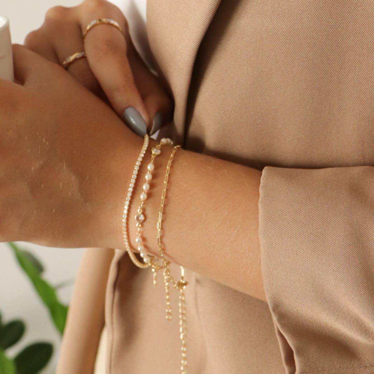Pulseira Folheado a Ouro 18k Riviera Ponto de Luz Transparente 2mm Ouro 18k 2