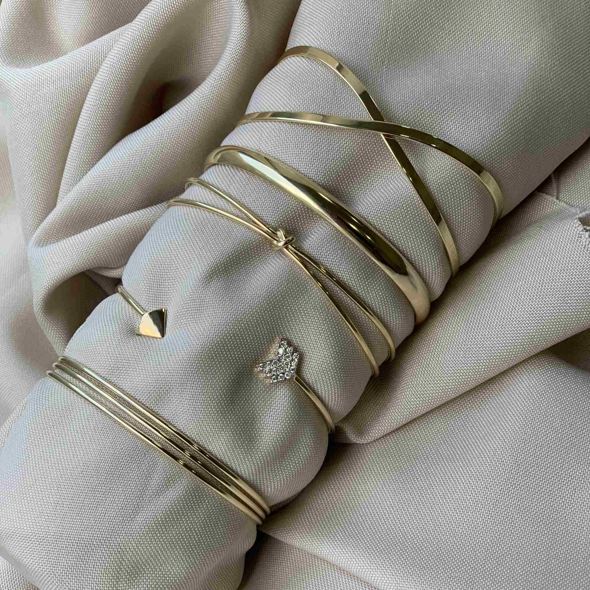 Bracelete Folheado a Ouro 18k Aro Duplo e Nó Ouro 18k 10