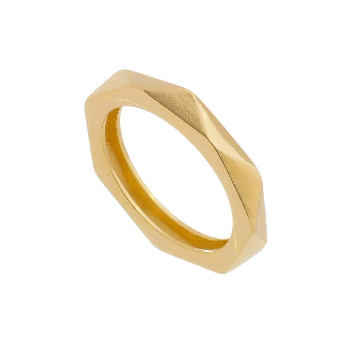 Anel Folheado a Ouro 18k Minimalista Ondulado Dourado 1