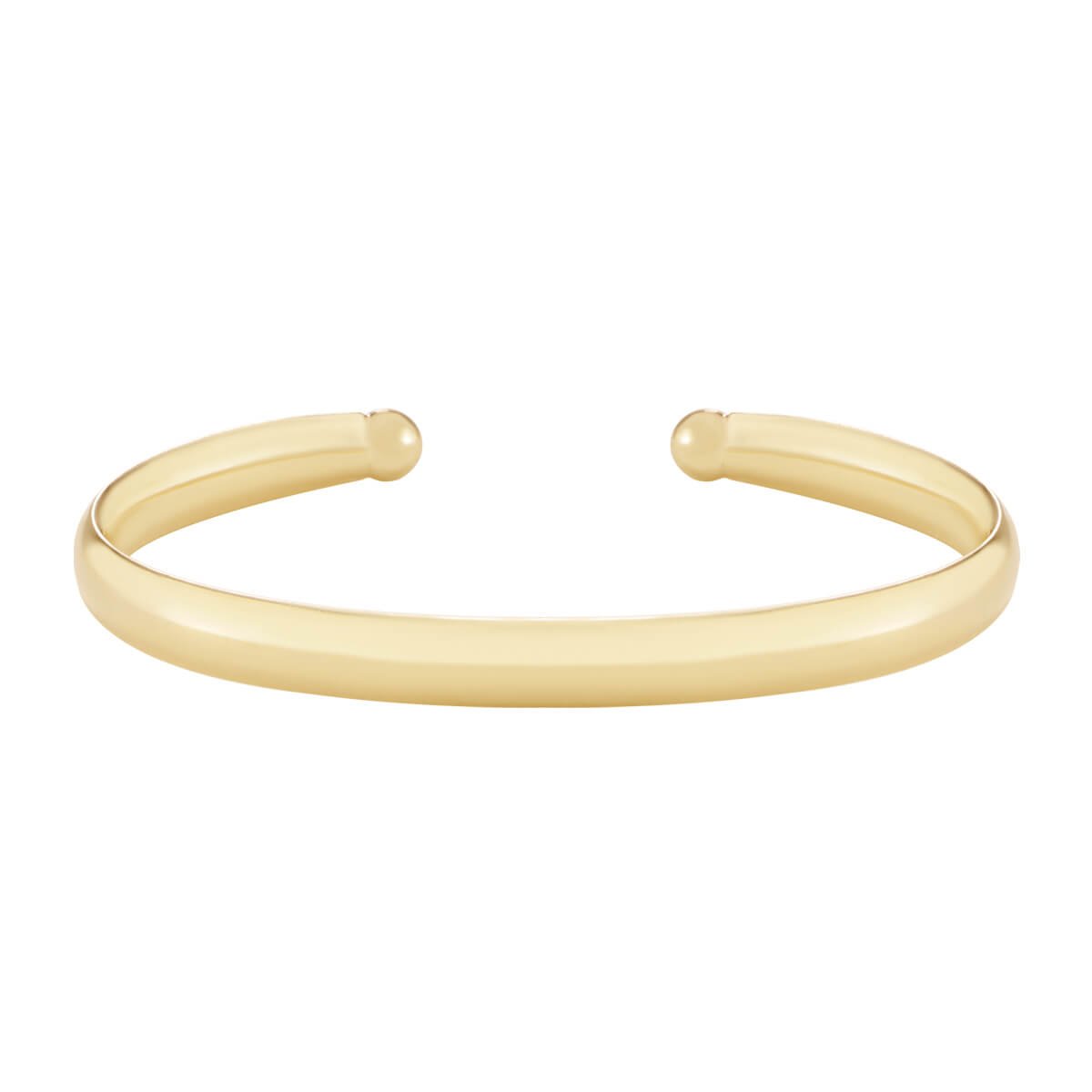 Bracelete Folheado a Ouro 18k Aro Liso Grosso 6mm