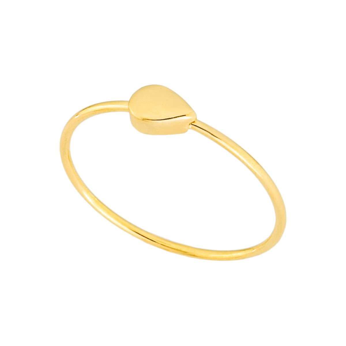 Anel Folheado a Ouro 18k Gota Liso P
