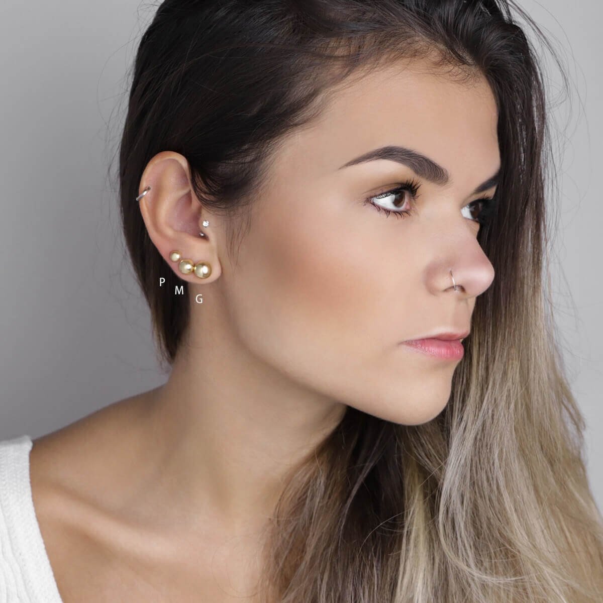 Brinco Folheado a Ouro 18k Meia Bola Lisa P Dourado 2