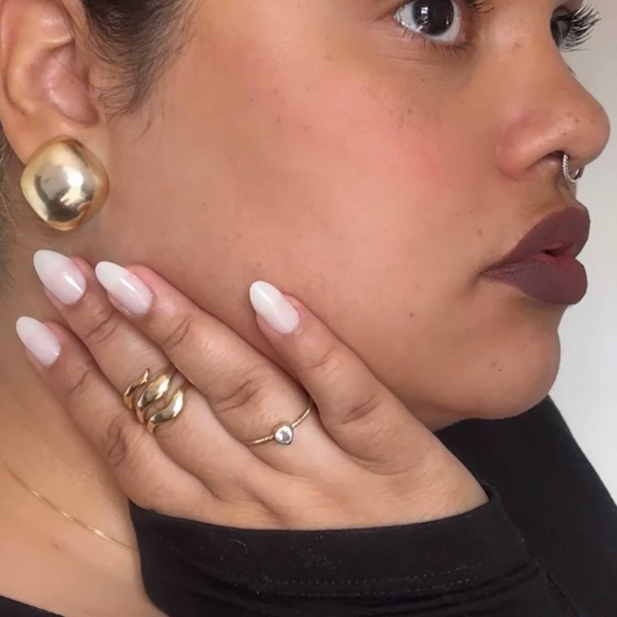 Anel Folheado a Ouro 18k Solitário Coração Zircônia Aro Gominhos P Dourado 5