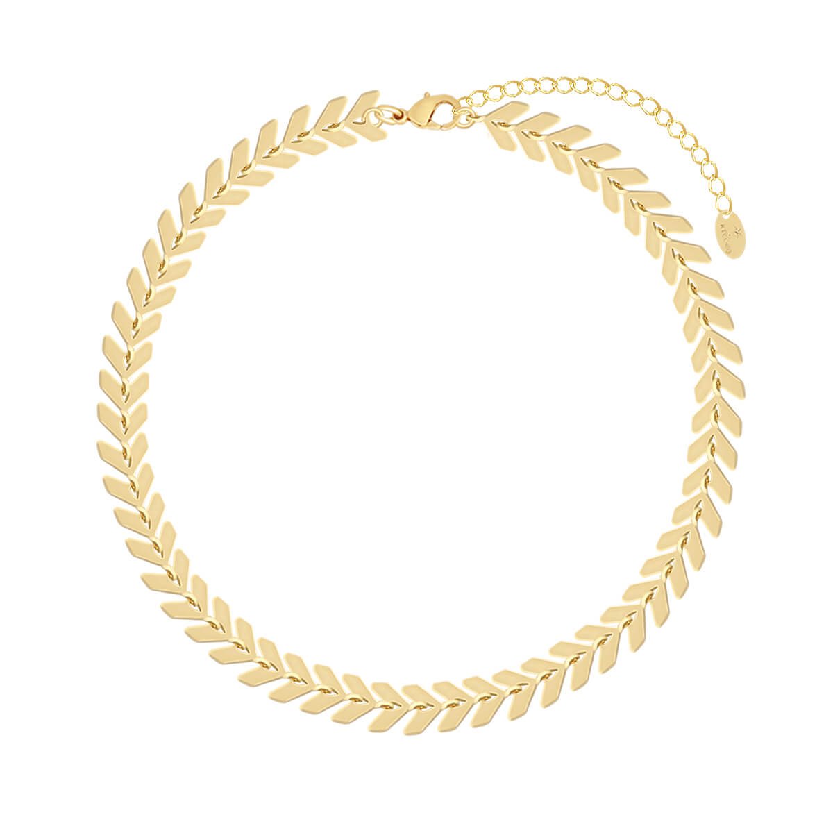 Choker Folheado a Ouro 18k Folhas Lisas