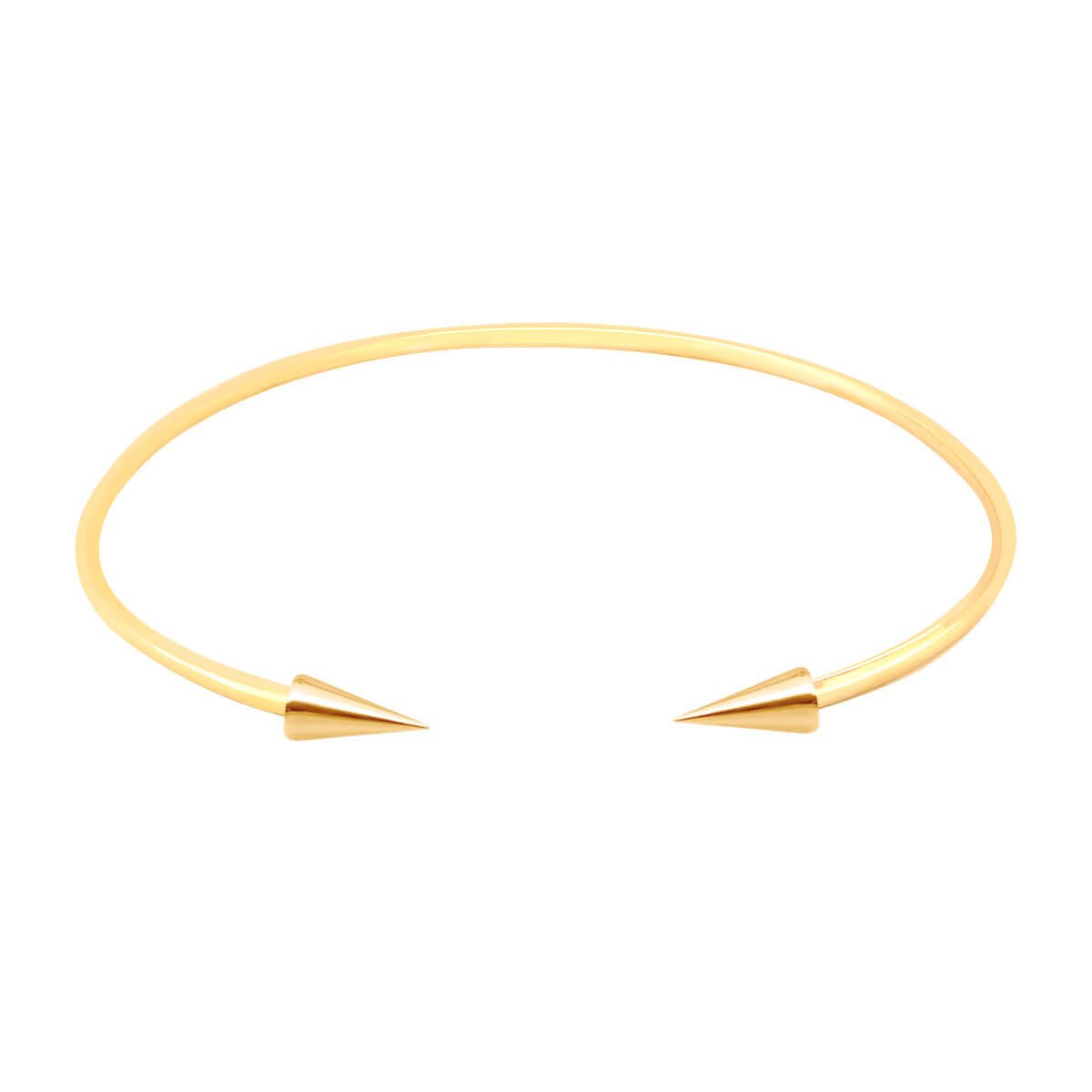 Bracelete Folheado Ouro 18k Regulável Liso Spikes
