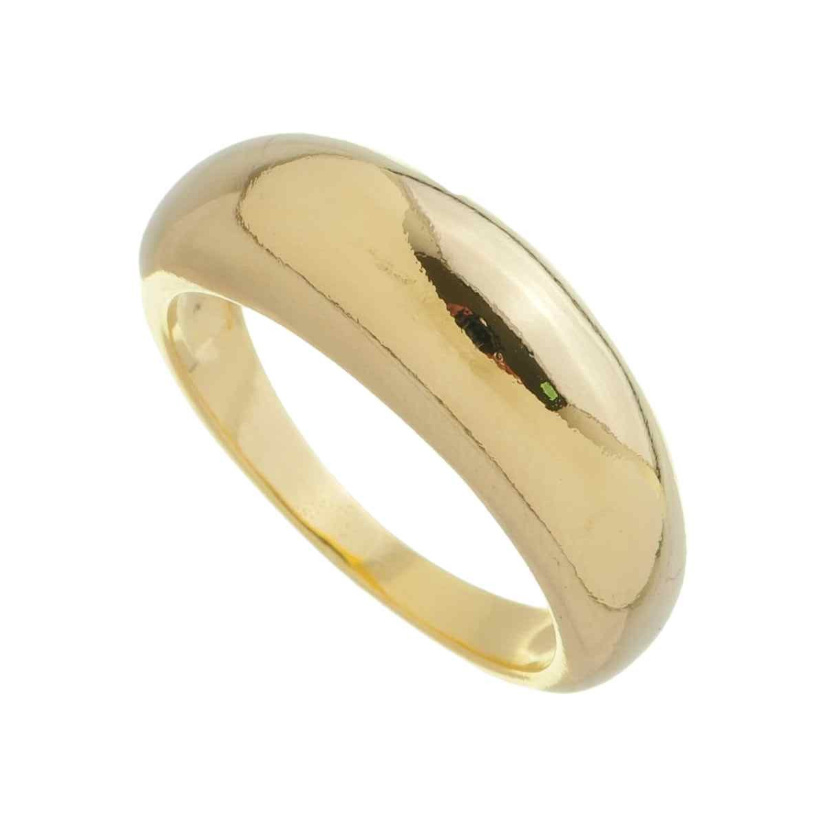 Anel Folheado a Ouro 18k Orgânico Abaulado Dourado 1