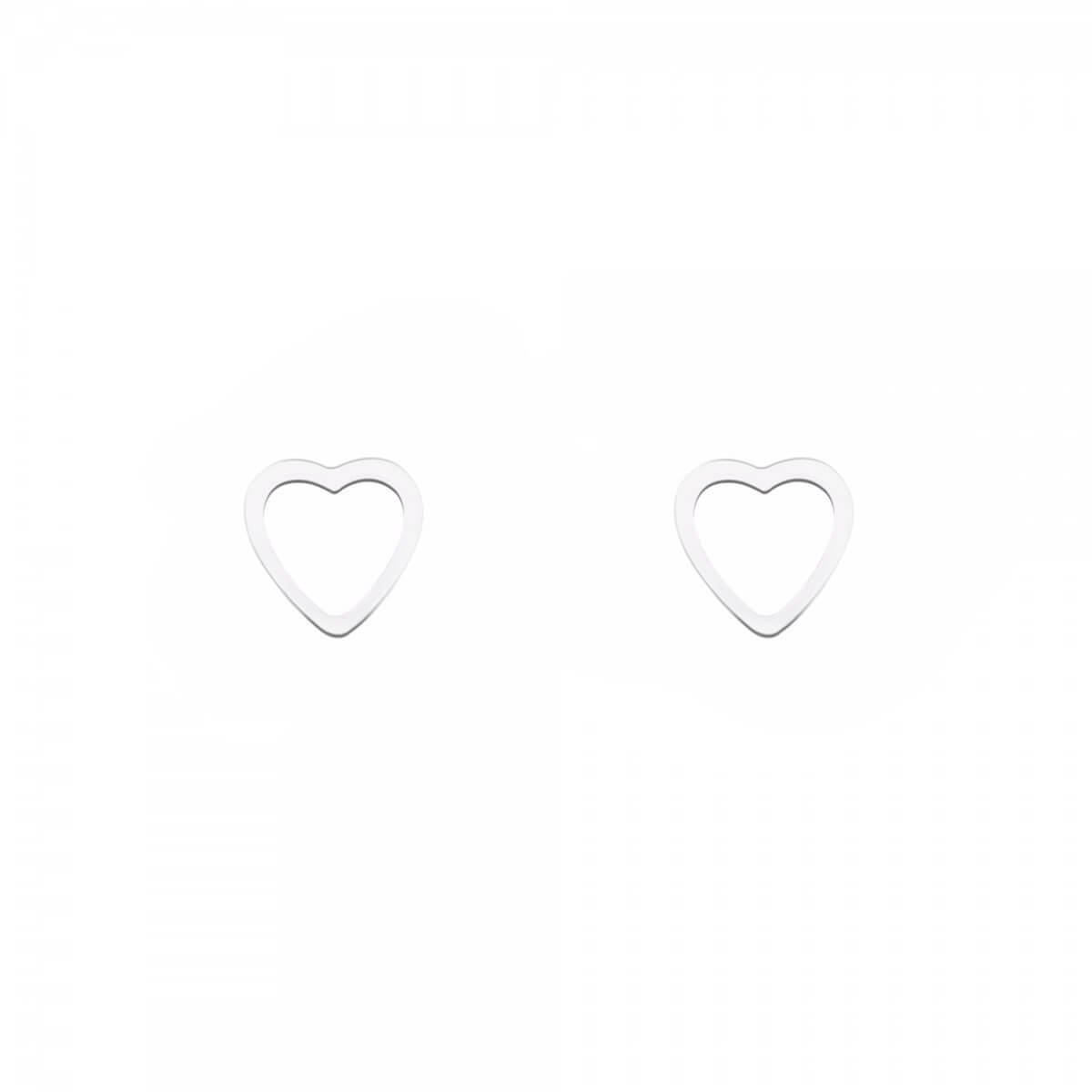 Kit Brinco Coração Vazado Prata 925 + Embalagem de Presente Prata 2