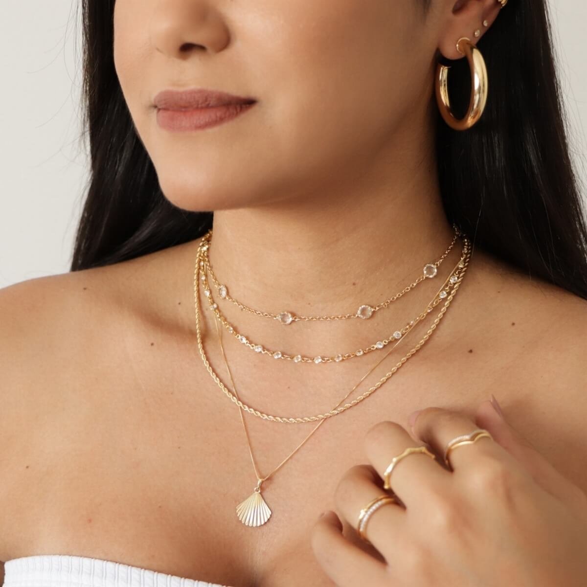 Choker Folheado a Ouro 18k Pontos de Luz Zircônia Elo Português Dourado 2