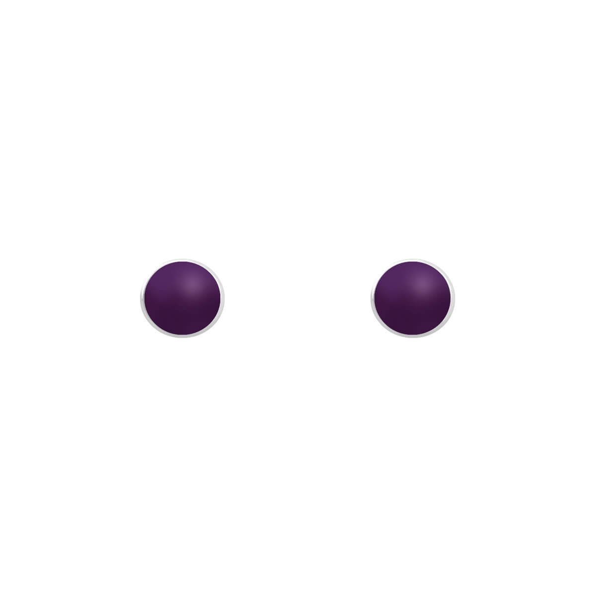 Brinco Prata 925 Resina Roxa Roxo 1