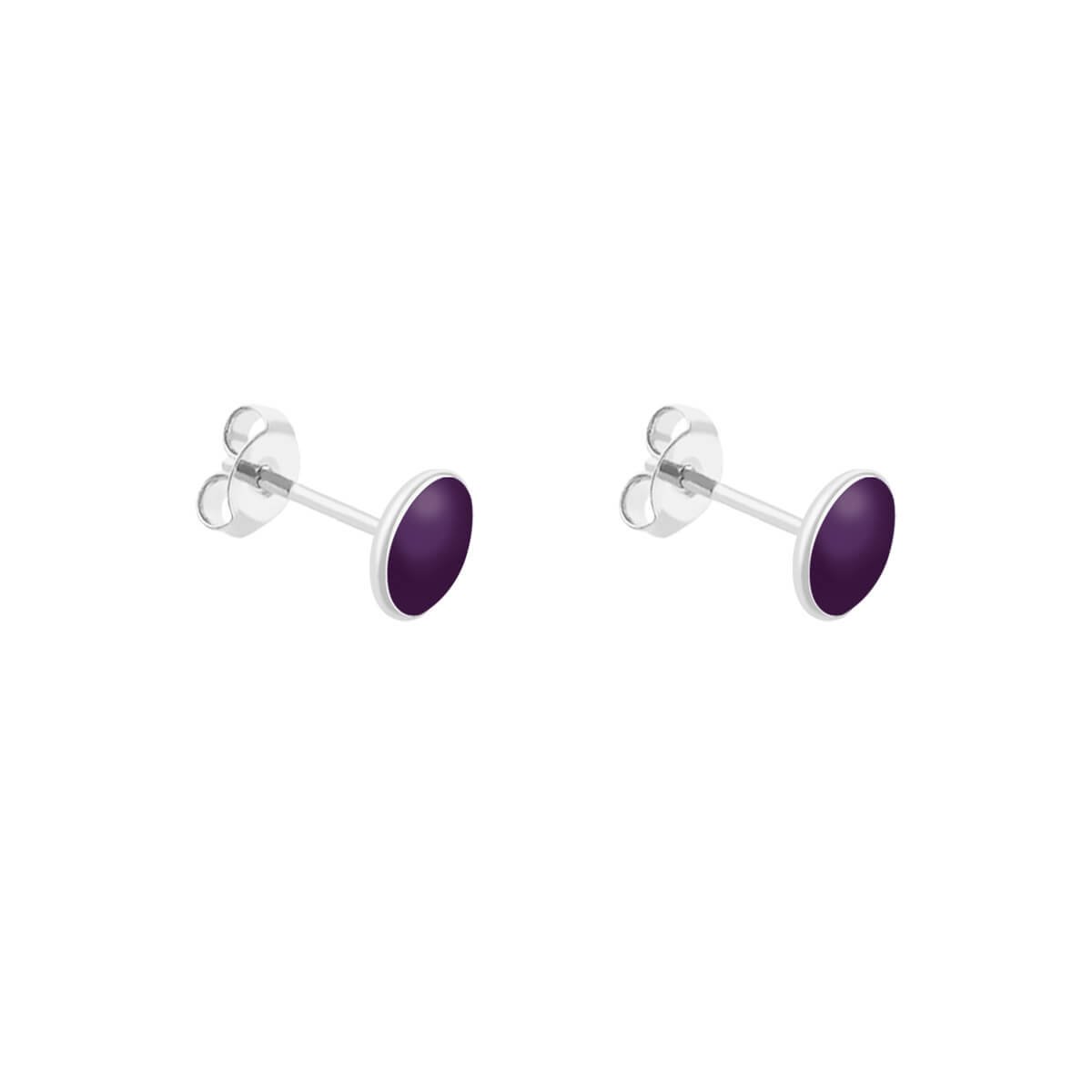 Brinco Prata 925 Resina Roxa Roxo 2