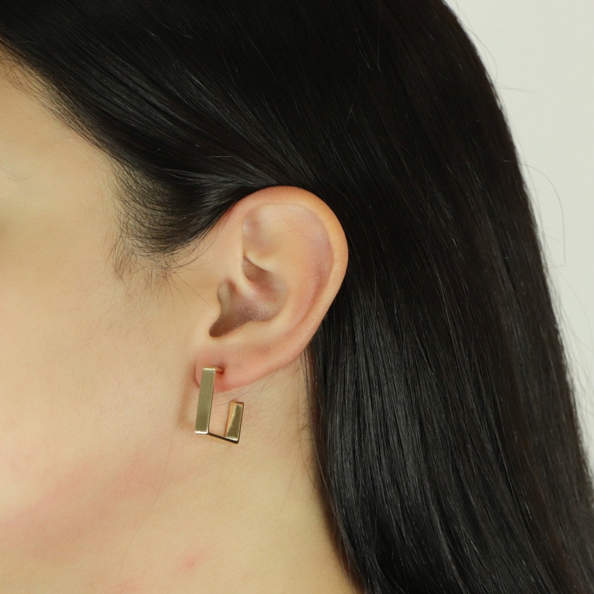 Brinco Folheado a Ouro 18k Argola Quadrada Grossa P Dourado 2