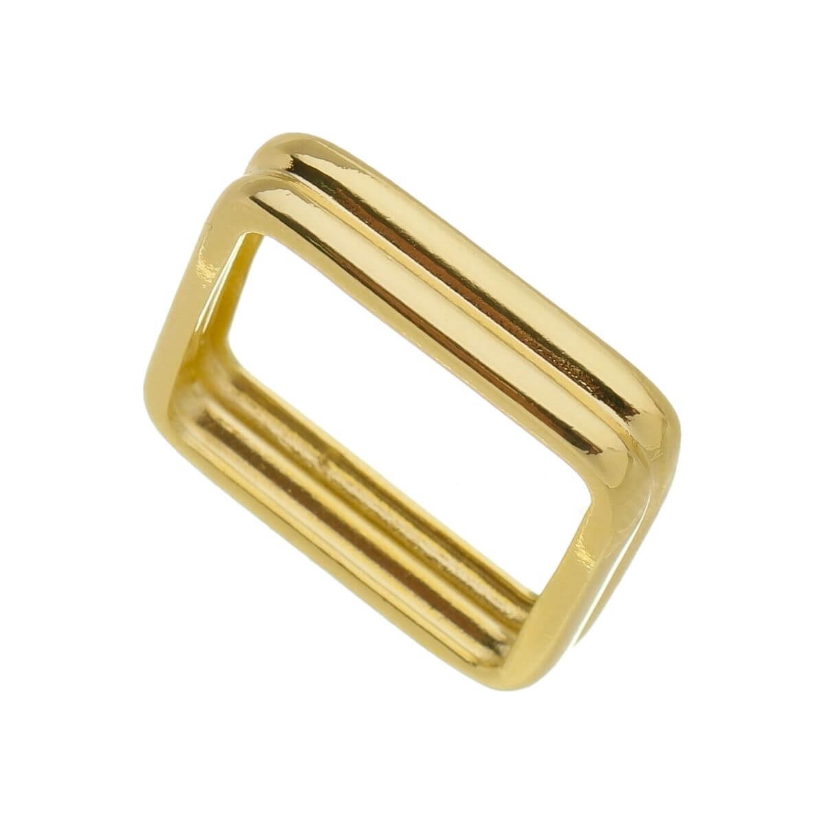 Anel Folheada a Ouro 18k Aro Duplo Quadrado Dourado 1