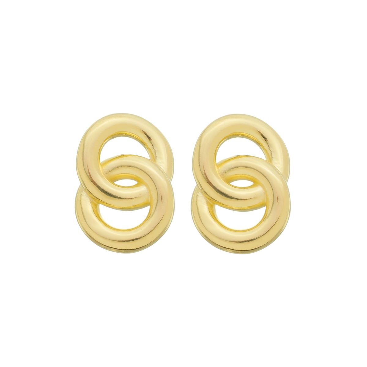Brinco Folheado a Ouro 18k Dupla Argola Lisa M