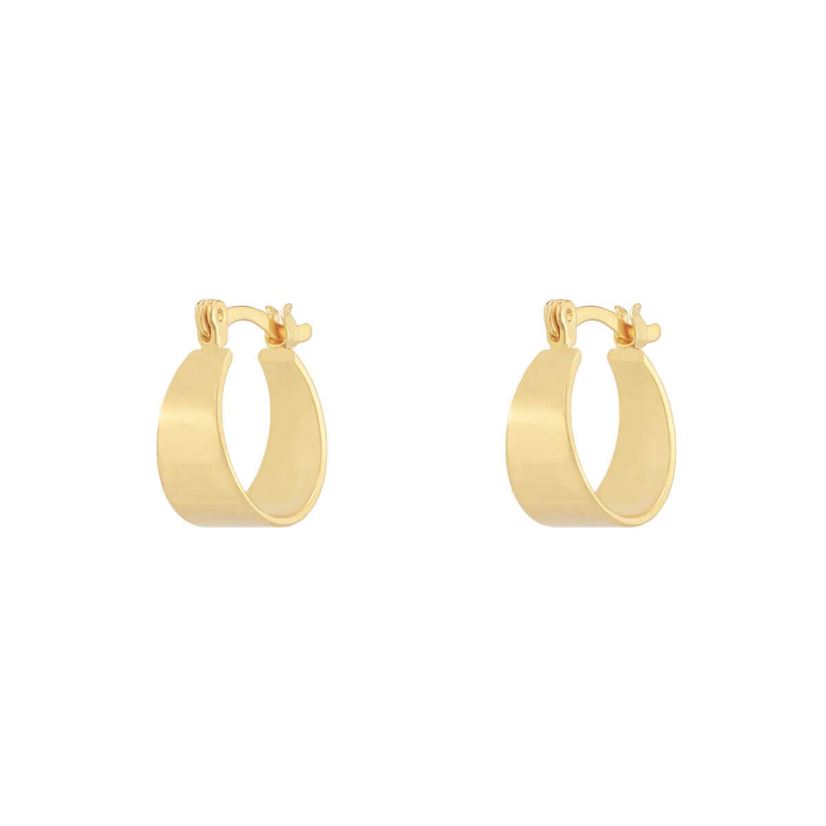 Argola Folheada a Ouro 18k Tranqueta Lisa P