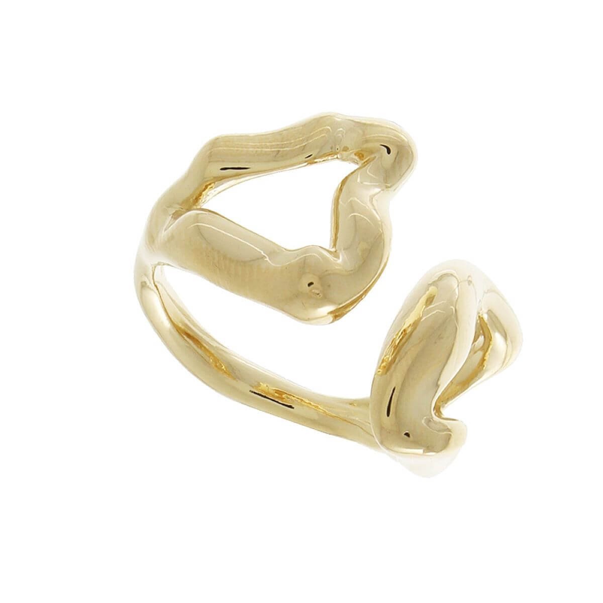 Anel Folheado a Ouro 18k Regulável Orgânico Design Vazado Dourado 1
