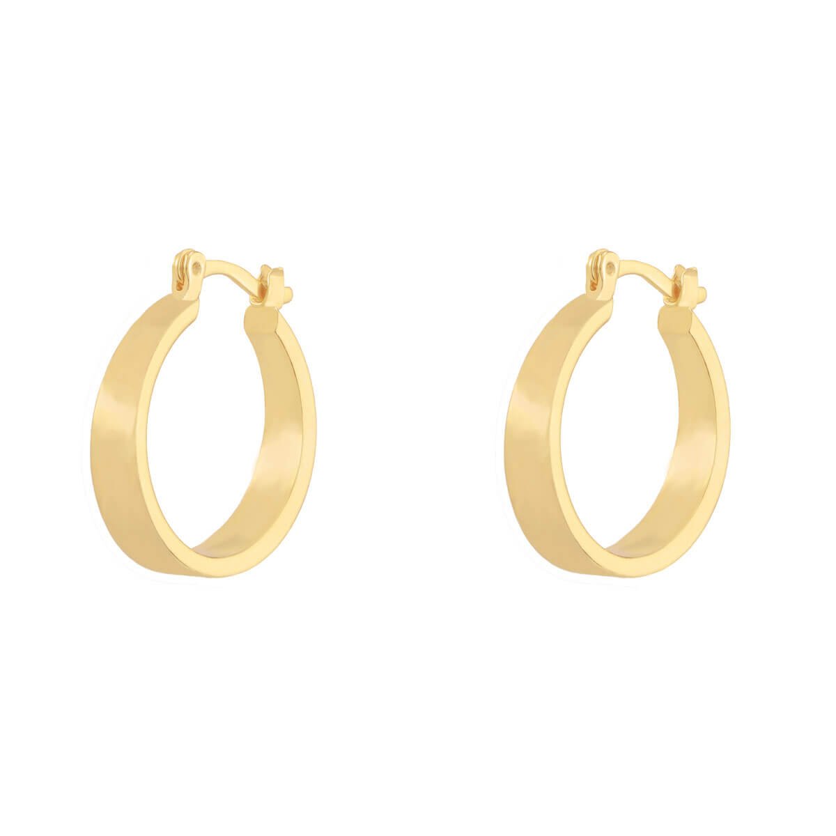 Argola Folheada a Ouro 18k Tranqueta Lisa G