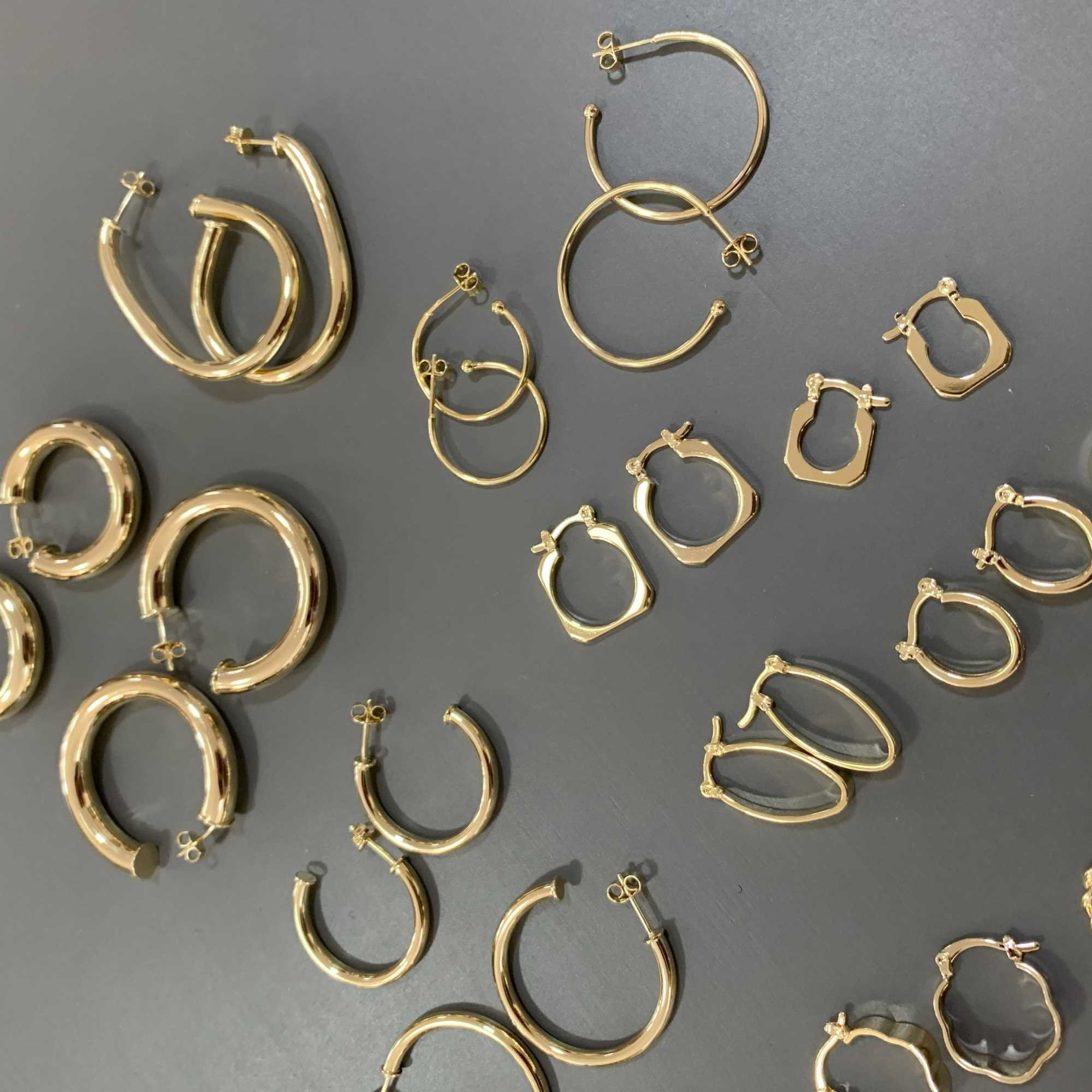 Brinco Folheado a Ouro 18k Argola Lisa Fina P Ouro 18k 4