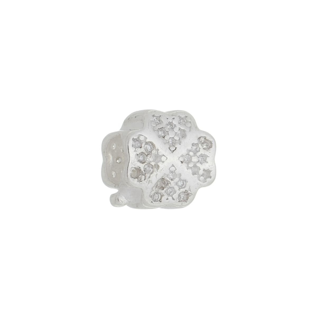 Berloque Prata 925 Separador Trevo de 4 Folhas