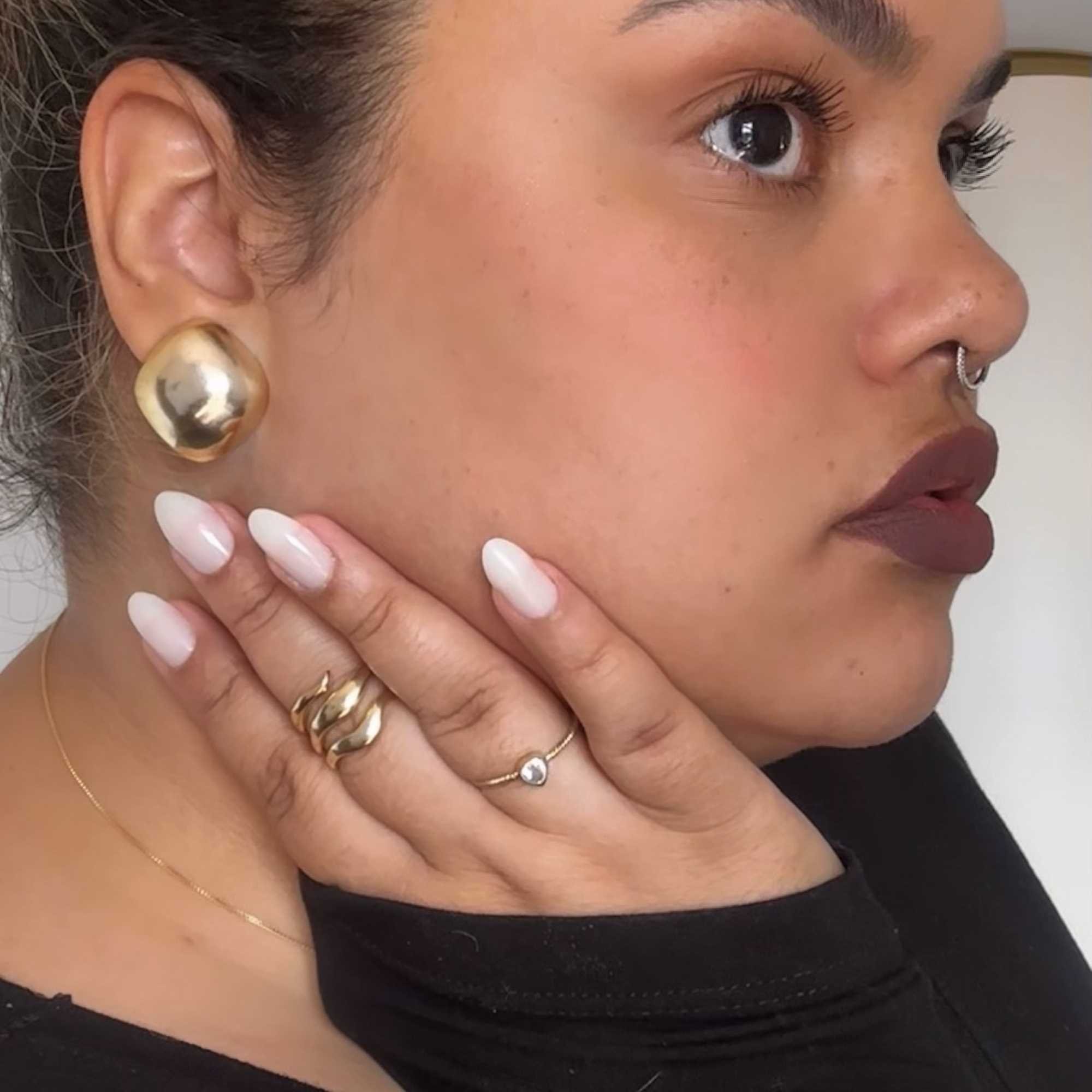 Anel Folheado a Ouro 18k Orgânico Ondas Triplo Dourado 6