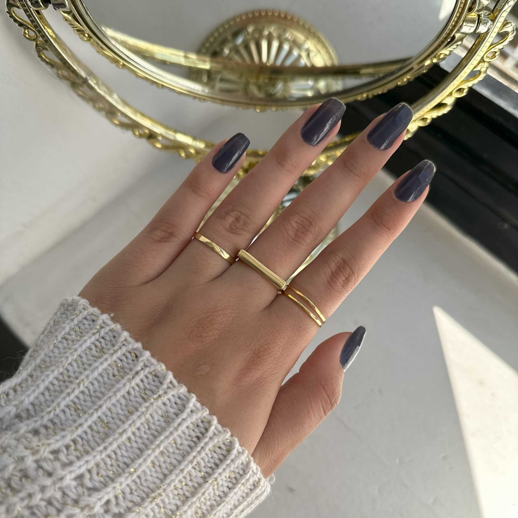 Anel Folheado a Ouro 18k Aro Duplo Liso Ouro 18k 7