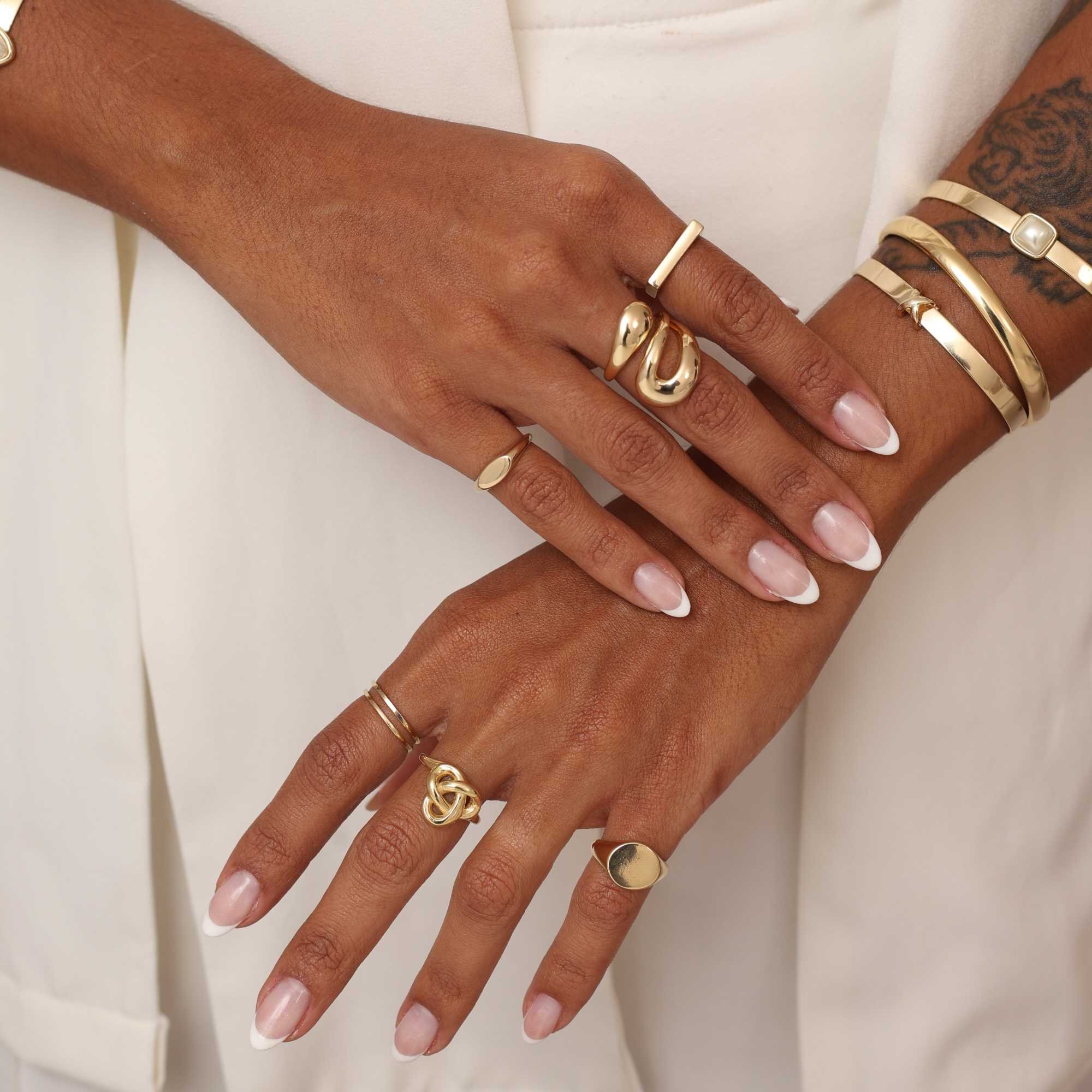 Anel Folheado a Ouro 18k Aro Duplo Liso Dourado 3