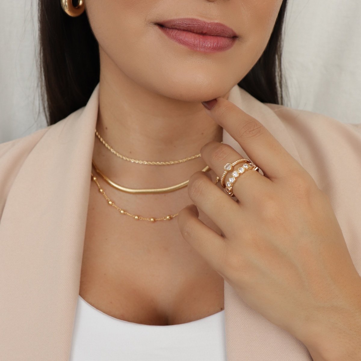 Anel Solitário Folheado a Ouro 18k Coração Zircônia Tam P Dourado 2