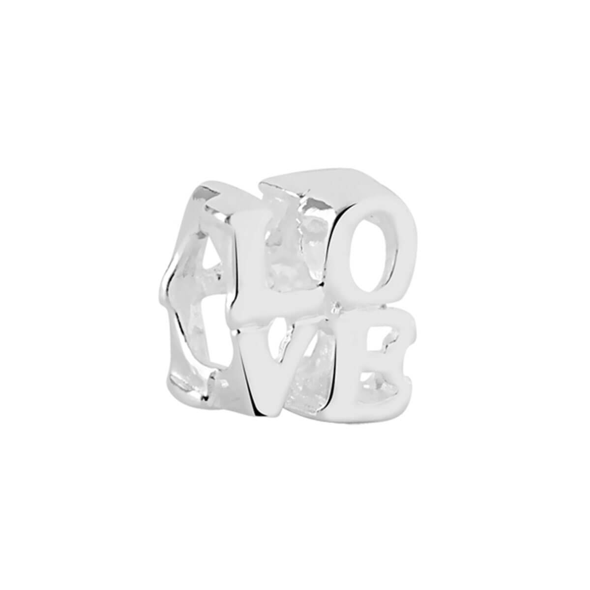 Berloque Prata 925 Envelhecida Separador Love 