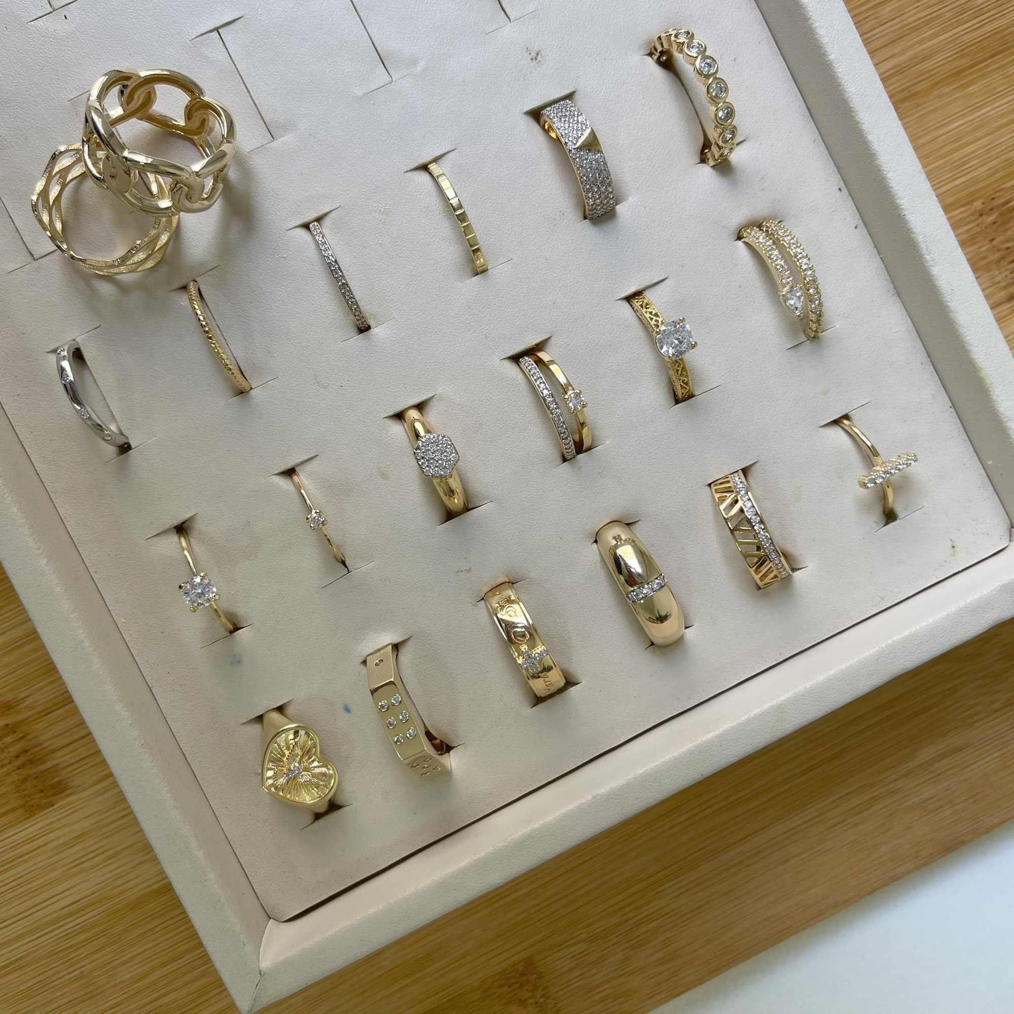 Anel Folheado a Ouro 18k Duplo Cravejado em Zircônias Dourado 5