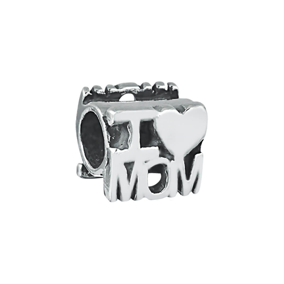 Berloque Prata 925 Separador I Love Mom (Eu Te Amo Mãe)