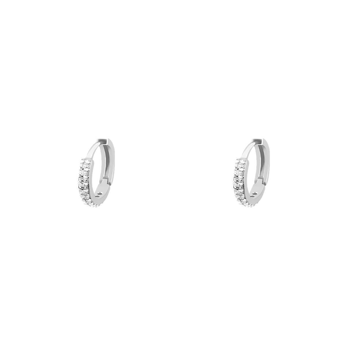 Argolinha Folheada a Ródio Cartilagem Aro Quadrado 2mm Zircônia P Prata 1
