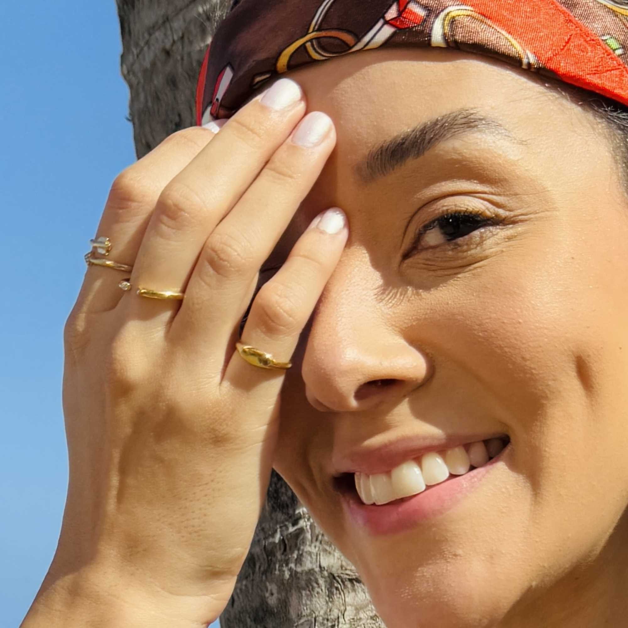 Anel Folheado a Ouro 18k Regulável Oval Liso Dourado 4