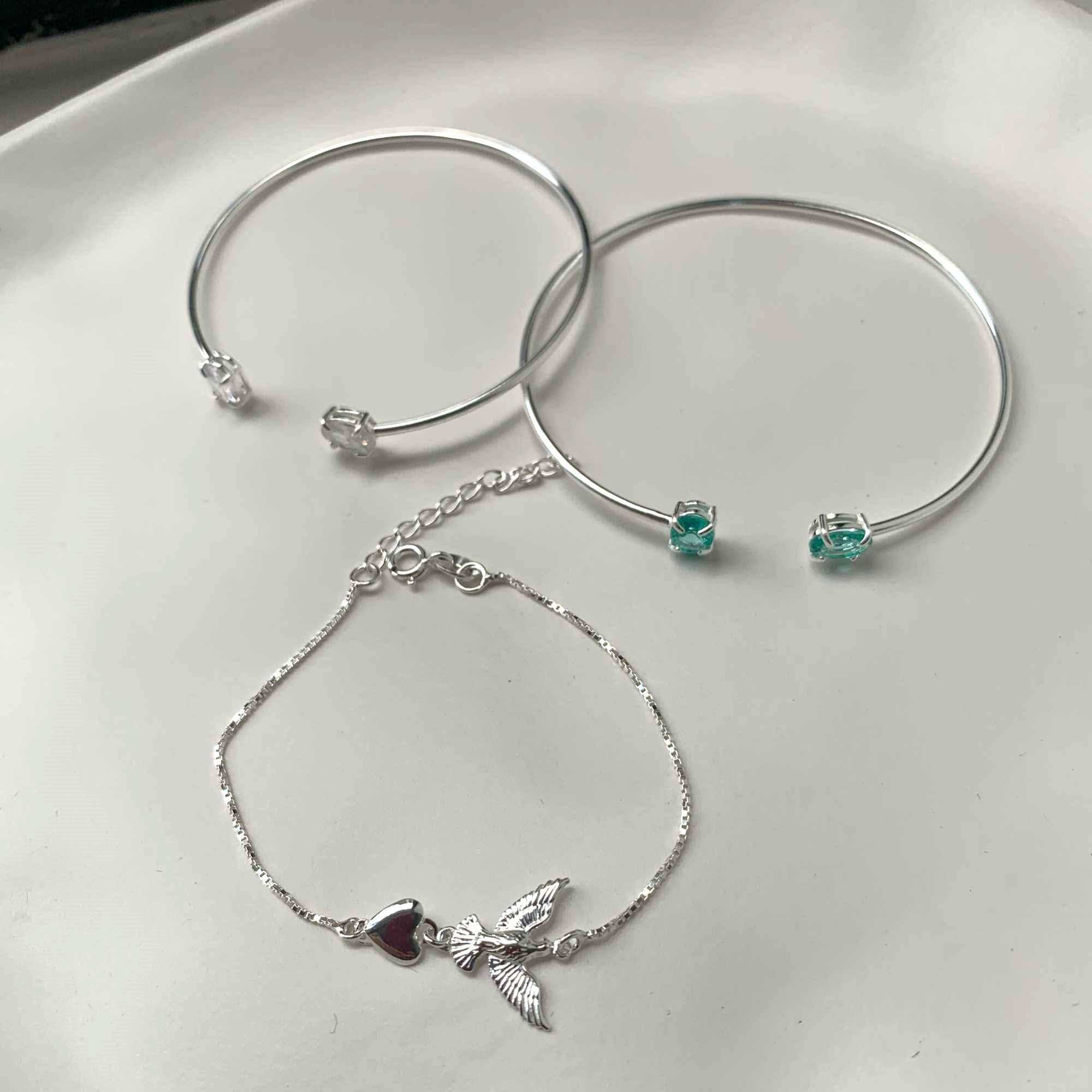Bracelete Prata 925 Zircônia Oval Transparente Prata 8