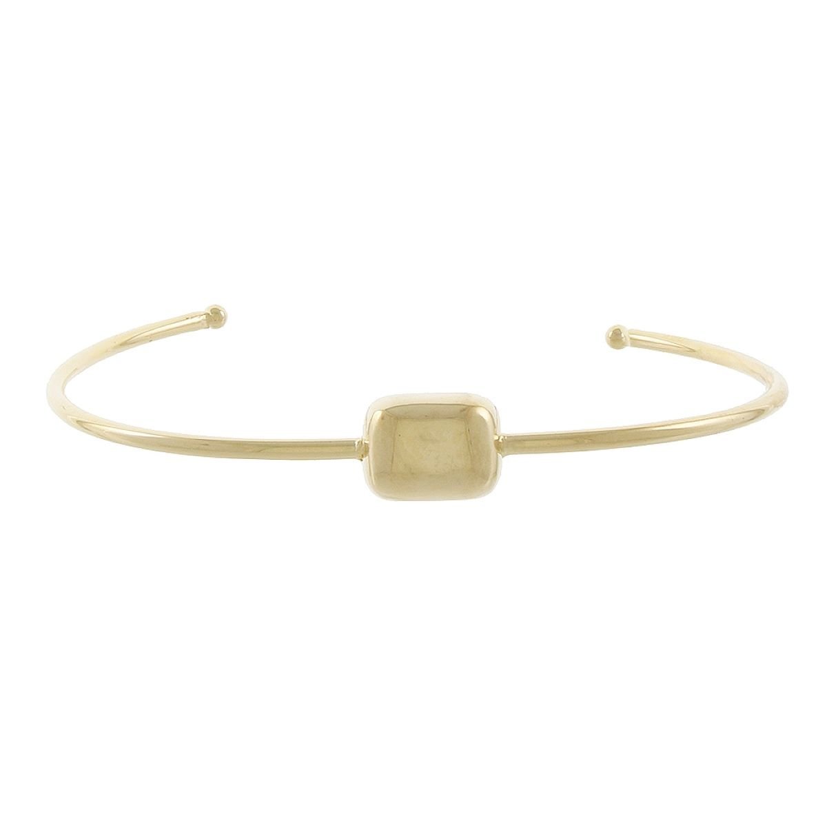 Bracelete Folheado a Ouro 18k Geométrico Quadrado Liso