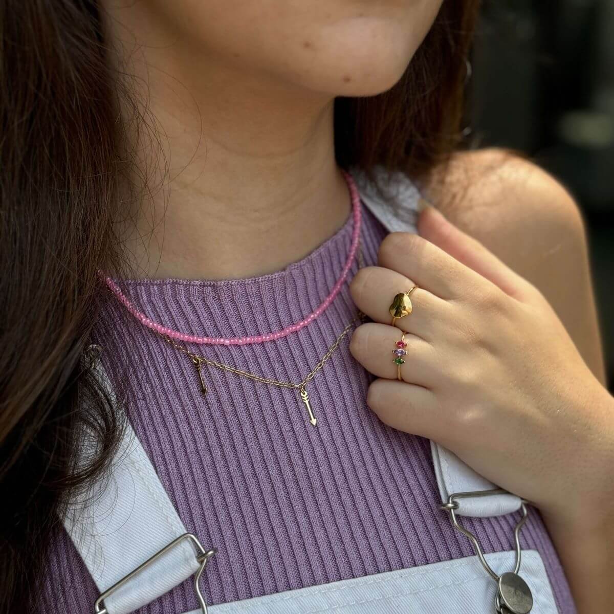 Anel Folheado a Ouro 18k Coração Liso G Dourado 2