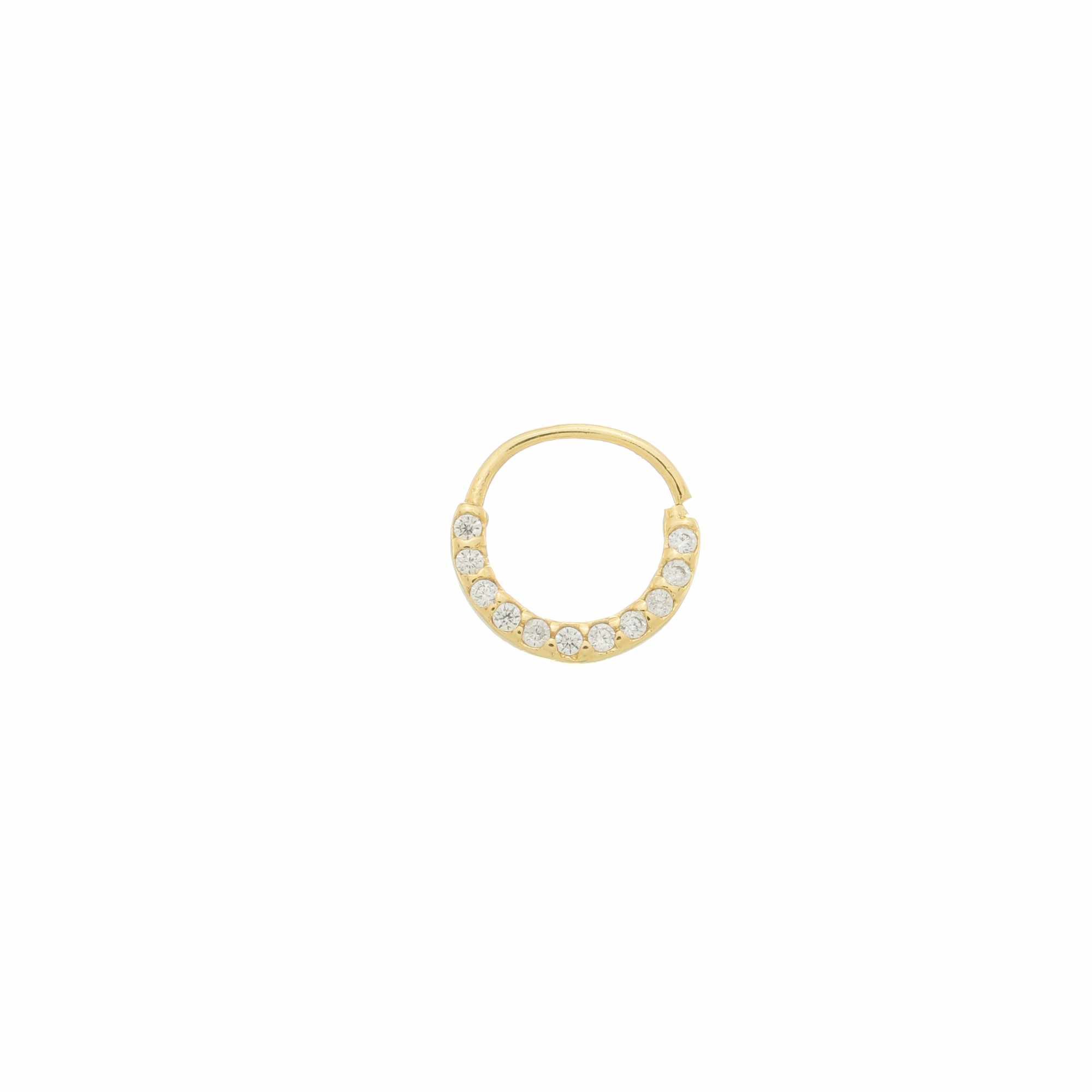 Piercing Orelha Folheado a Ouro 18k Cravejado Zircônia Tiras