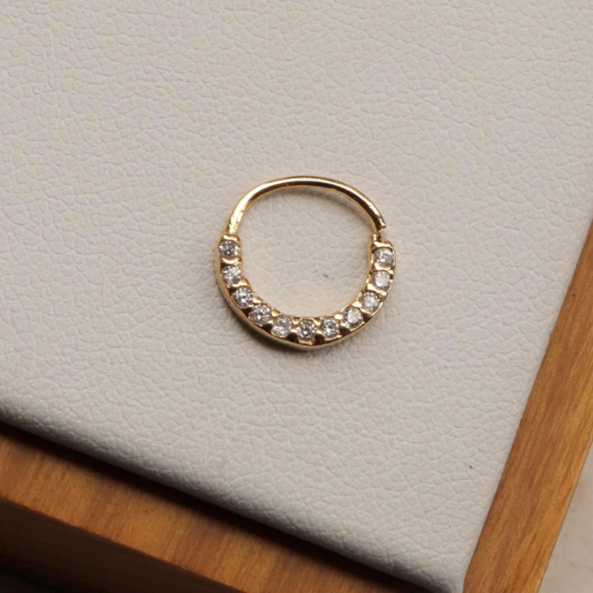 Piercing Orelha Folheado a Ouro 18k Cravejado Zircônia Tiras Dourado 2