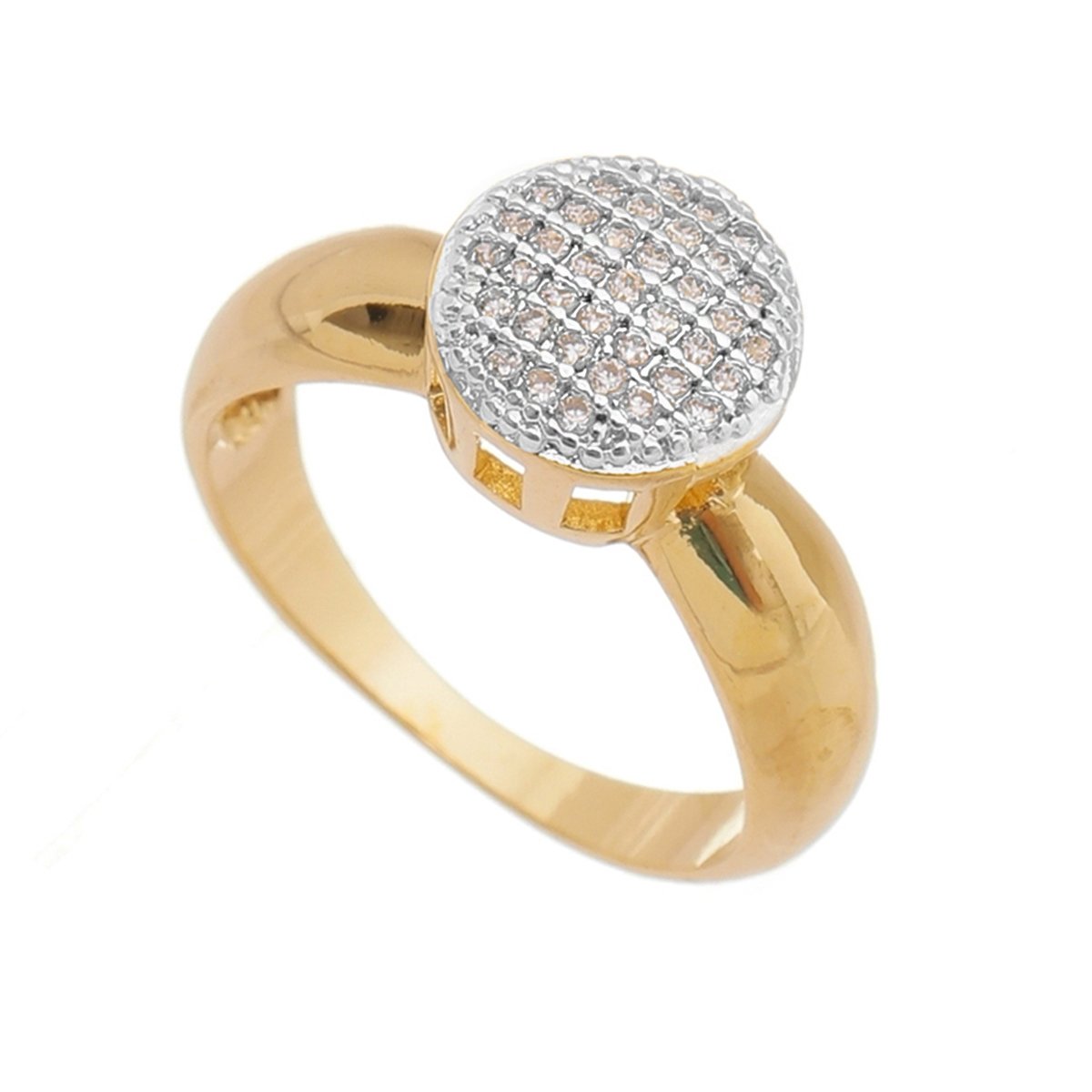 Anel Folheado a Ouro 18k Chuveirinho Zircônia Tam M Dourado 1