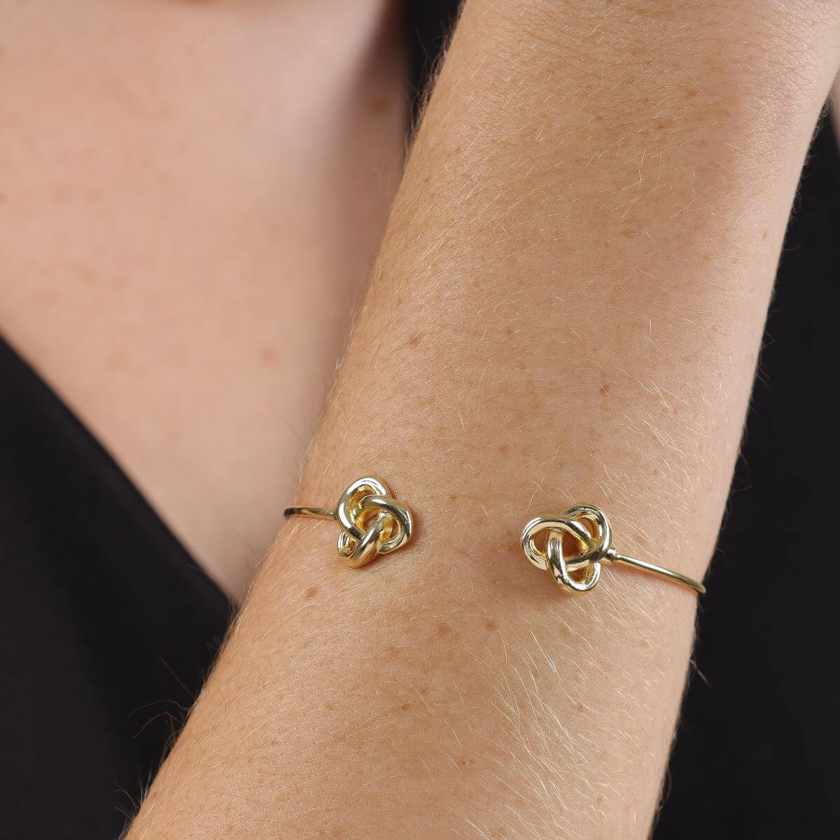 Bracelete Folheado a Ouro 18k Nó Duplo Dourado 3