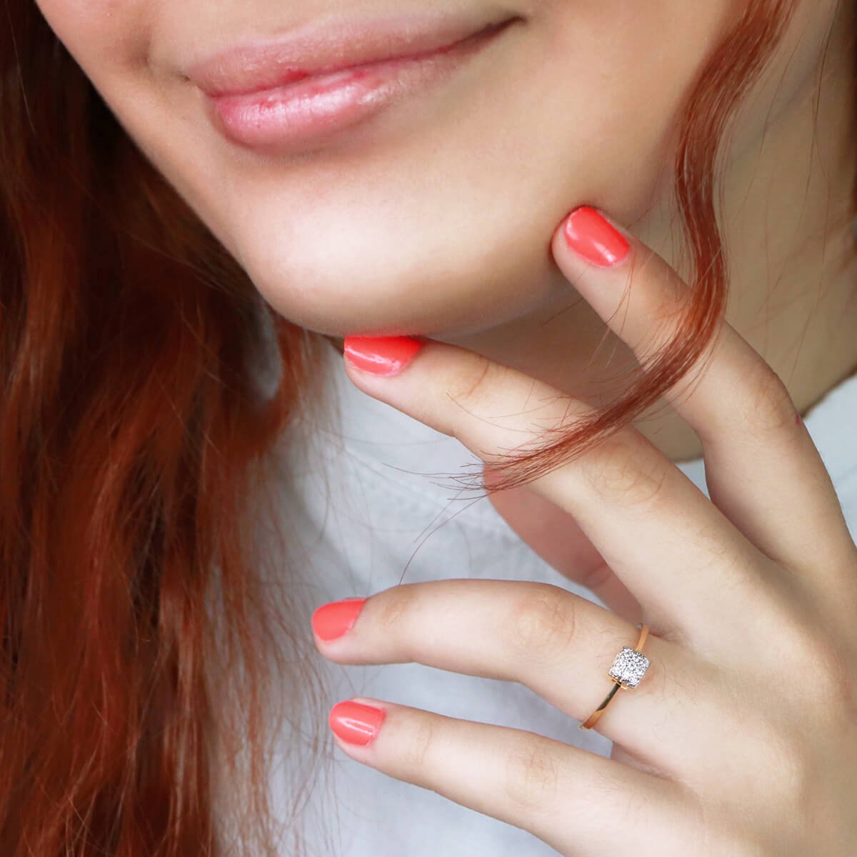 Anel Folheado a Ouro 18k Chuveirinho Quadrado Cravejado Zircônia P Dourado 2