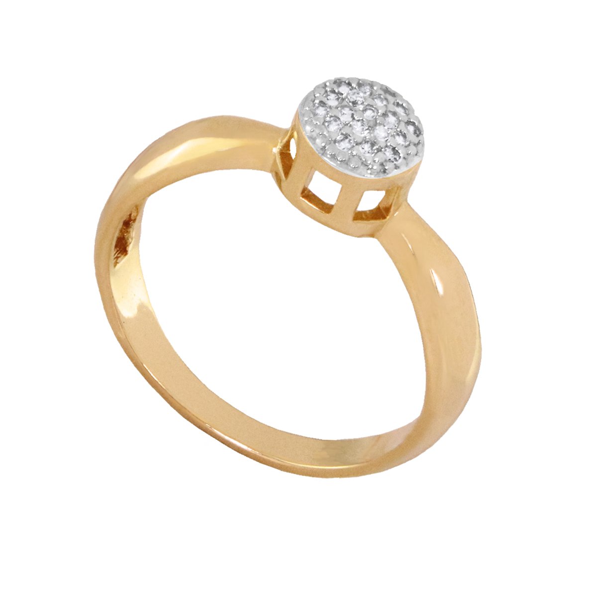 Anel Folheado a Ouro 18k Chuveirinho Zircônia Redonda Dourado 1