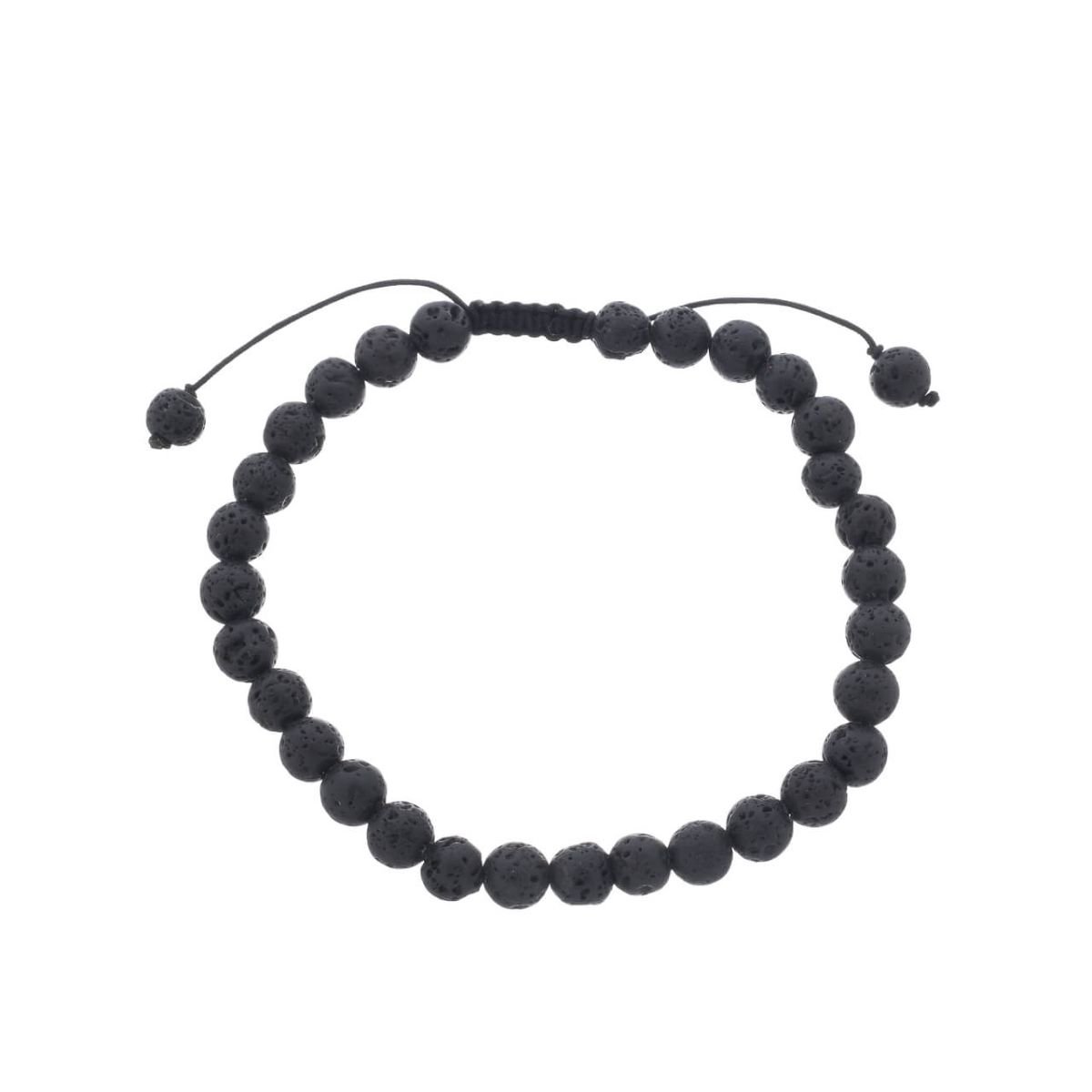Pulseira Cordão Preto com Vulcânica