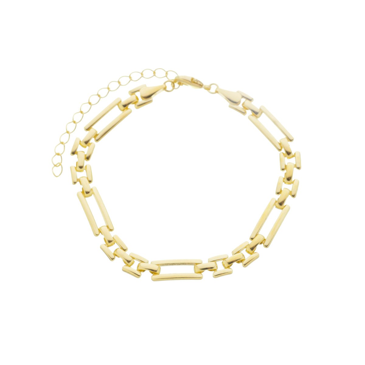 Pulseira Folheado a Ouro 18k Elos Geométricos